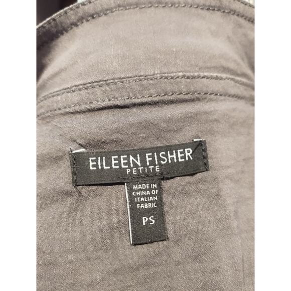 Eileen Fisher Petite Small PS Gray Linen Blend Open Blazer Minimalist Jacket - Picture 5 of 6